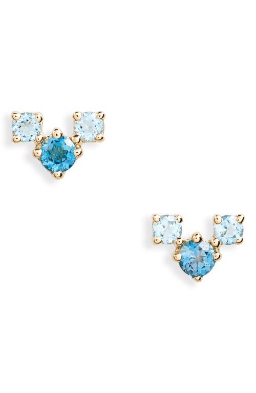 Bony Levy Blue Topaz Stud Earrings in 14K Yellow Gold at Nordstrom