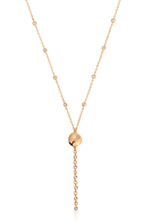 ETTIKA ETTIKA POLISHED PEBBLE CUBIC ZIRCONIA STATION Y-NECKLACE 