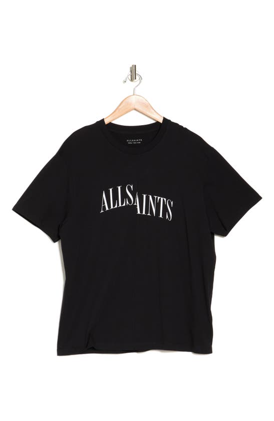 Shop Allsaints Dropout Logo Graphic T-shirt In Jet Black