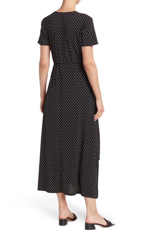 Love By Design Colette Double Layer Maxi Dress In Black/white Micro Dot