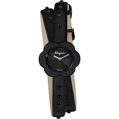 Salvatore Ferragamo Fiore Leather Strap Watch, 2m