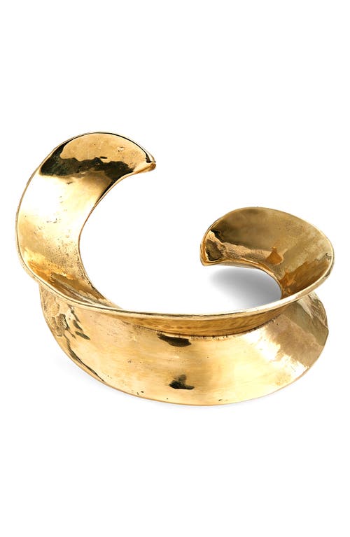 Saint Laurent Curve Cuff Bracelet in Gold