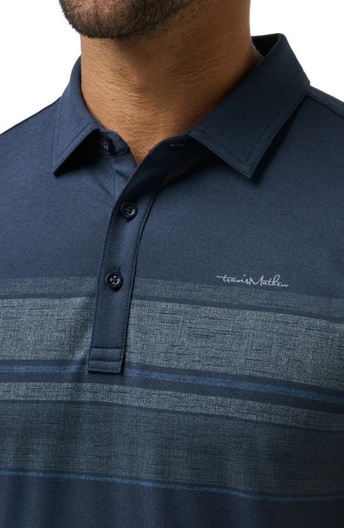 Shop Travismathew Strictly Speaking Chest Stripe Polo In Total Eclipse