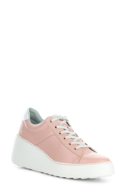 Delf Platform Wedge Sneaker in 015 Pink/White Velve