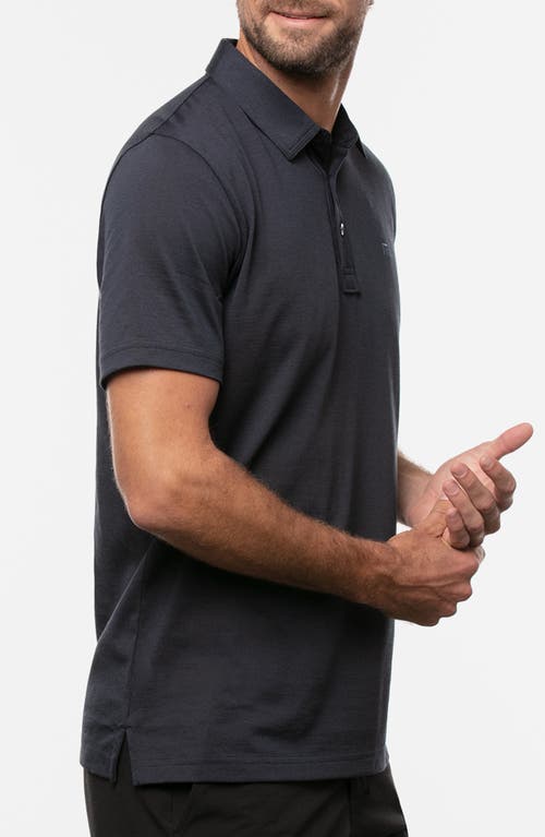 Shop Travismathew The Zinna Slub Piqué Polo In Vintage Indigo/black