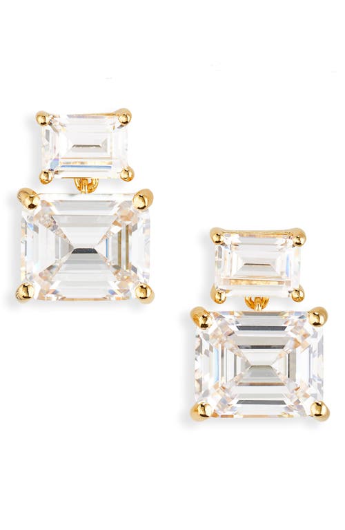 Crystal Drop Earrings in Gold Clear