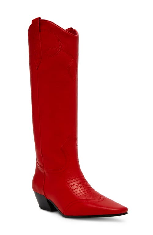 Shop Steve Madden Dollie Western Boot In Red Leather