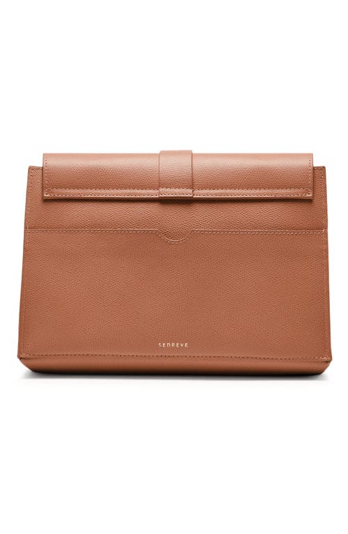 Senreve Cadence Shoulder Pebbled Leather Handbag In Chestnut