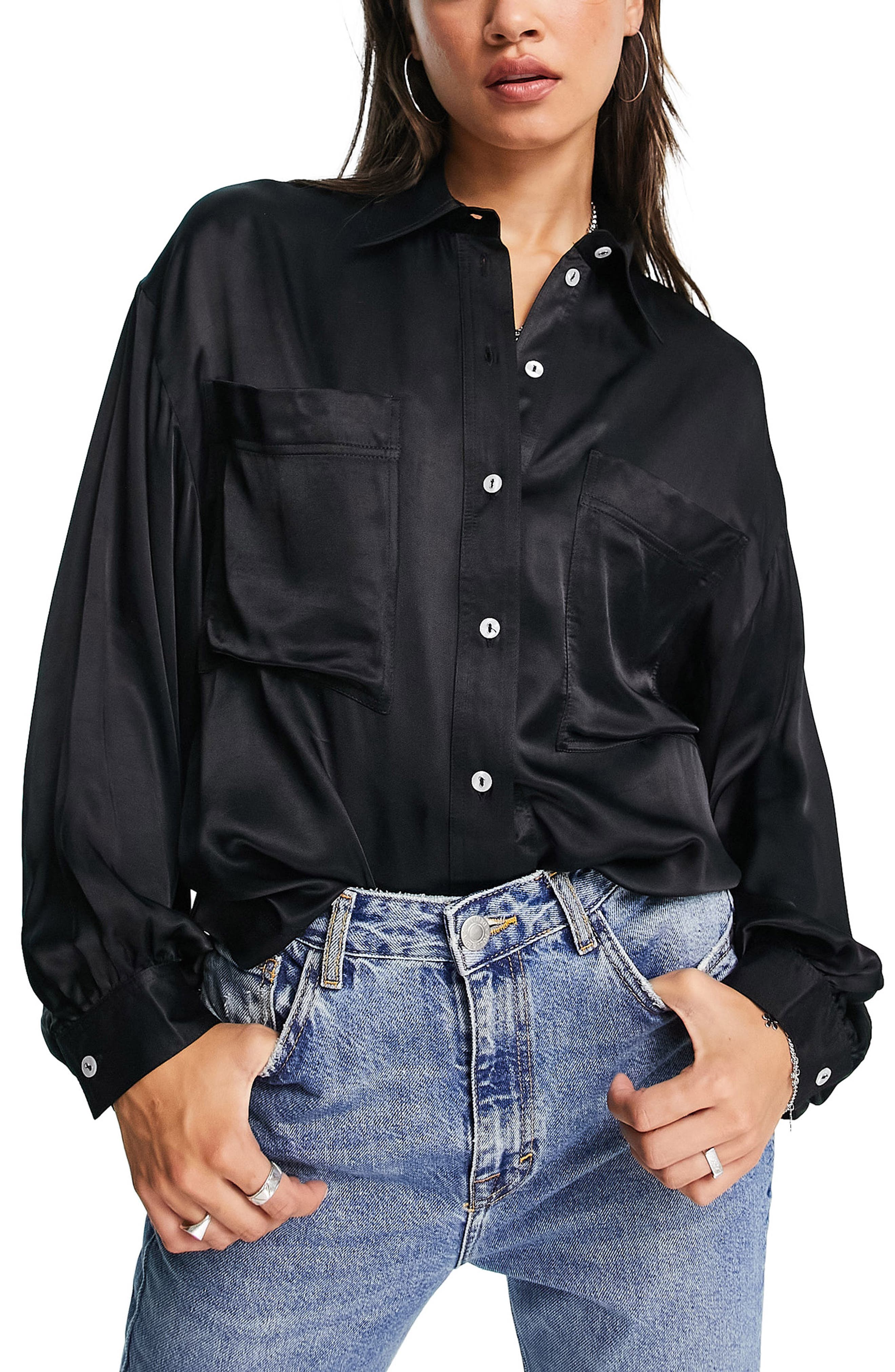 satin dress shirt womens