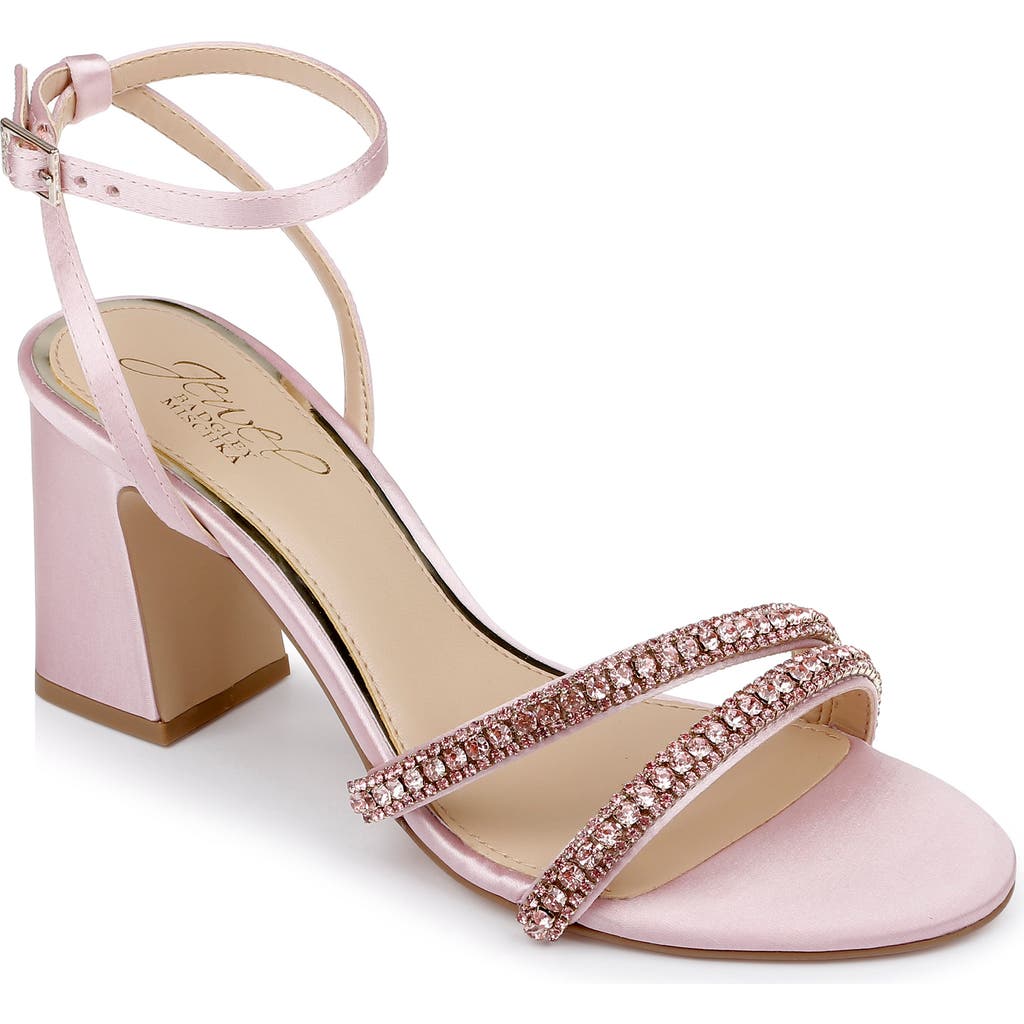 Jewel Badgley Mischka Rosa Ankle Strap Sandal In Pale Pink