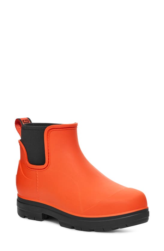 Ugg Women's Droplet Lug-sole Waterproof Rain Boots In Hazard Orange