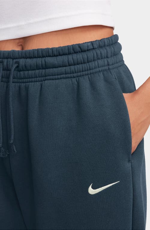Nike Phoenix Oversize Fleece Sweatpants In Armory Navy/sail