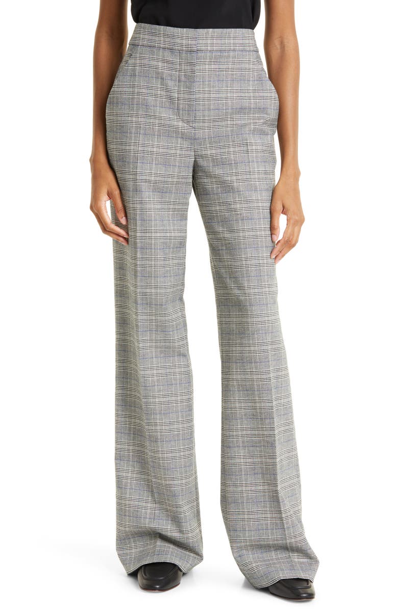 Veronica Beard Tonelli Plaid Cotton & Wool Blend Wide Leg Pants | Nordstrom