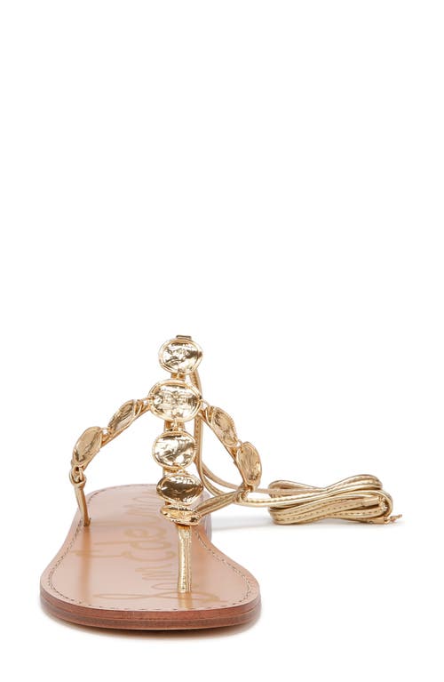Sam Edelman Deirdre Wrap Sandal Linen Leather In Goldmine