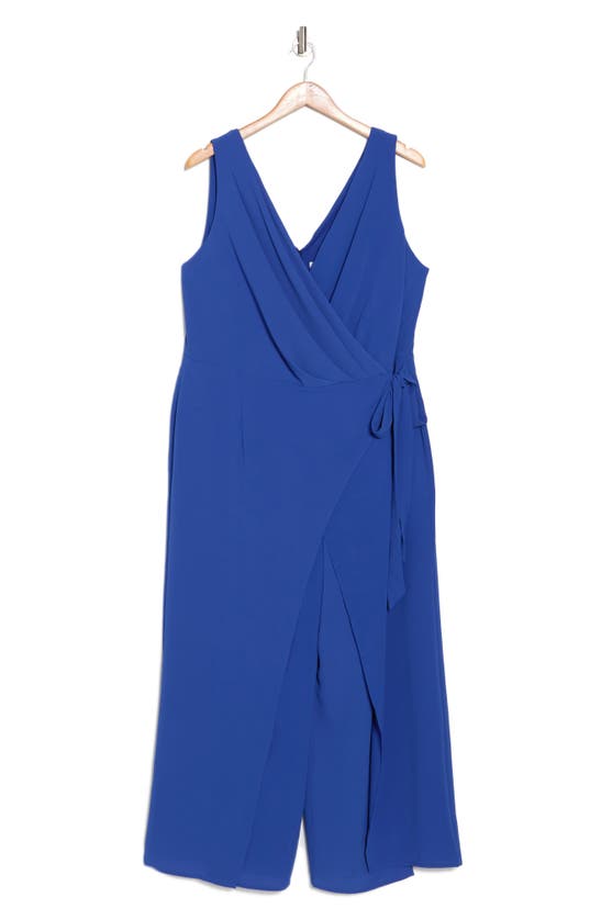 LONDON TIMES LONDON TIMES SLEEVELESS FAUX WRAP JUMPSUIT