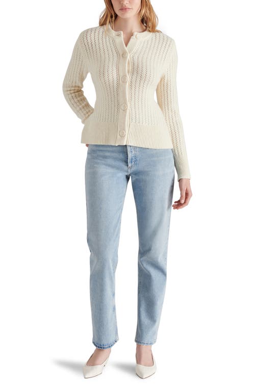 Shop Steve Madden Illiana Open Stitch Cardigan In Cream