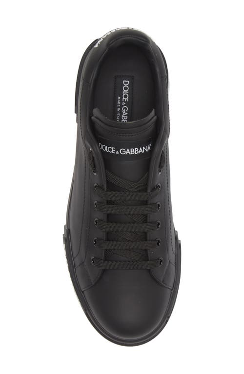 Shop Dolce & Gabbana Dolce&gabbana Portofino Logo Detail Sneaker In Black/black