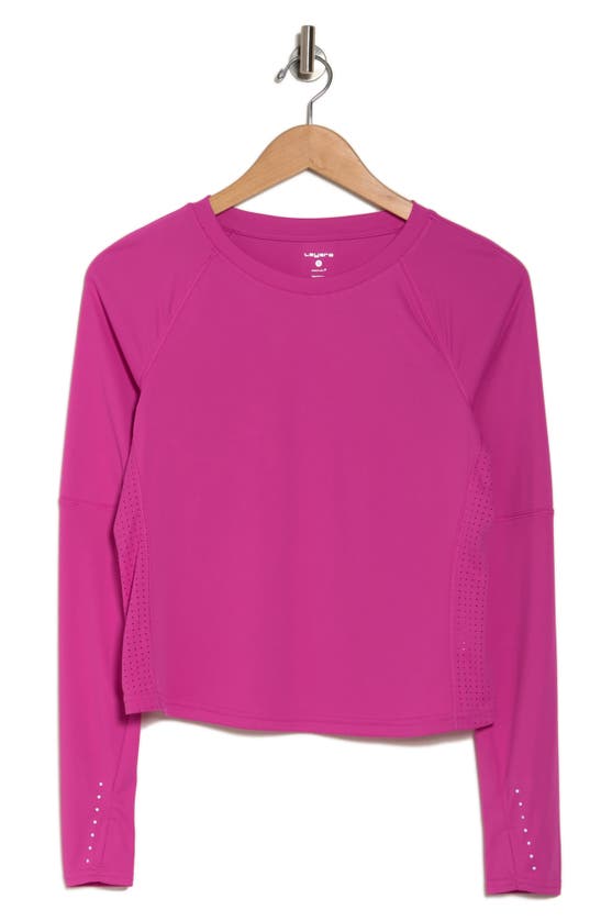 Layer 8 Stronger Long Sleeve Performance T-shirt In Rose Violet
