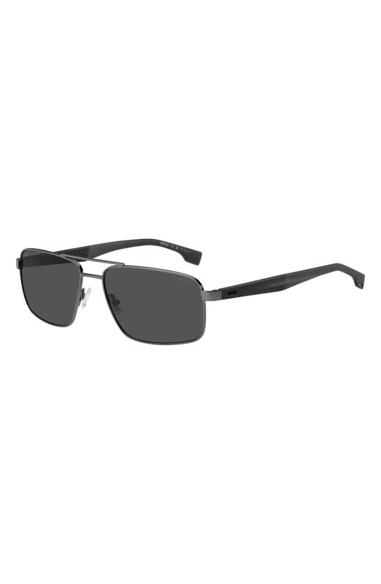 Hugo Boss 59mm Aviator Sunglasses In Dark Ruthenium Black
