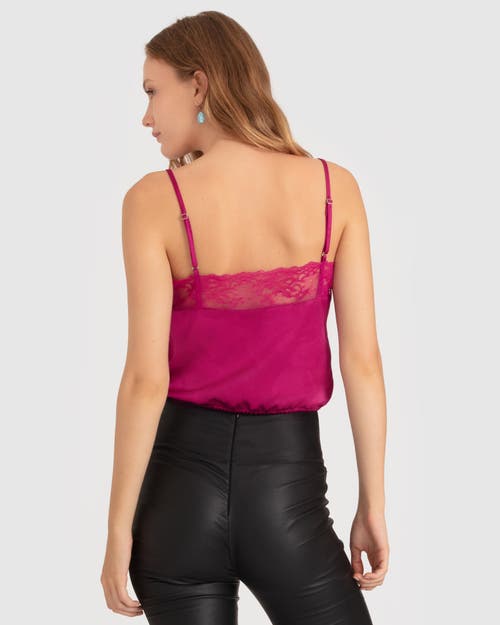 Shop Belle & Bloom Friday Nights Lace Cami In Fuchsia