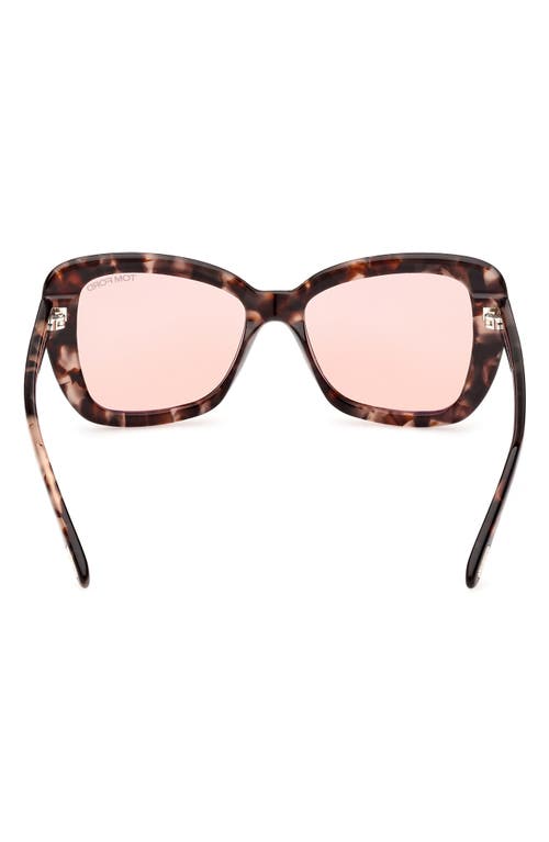 Shop Tom Ford 55mm Butterfly Sunglasses In Colored Havana/violet