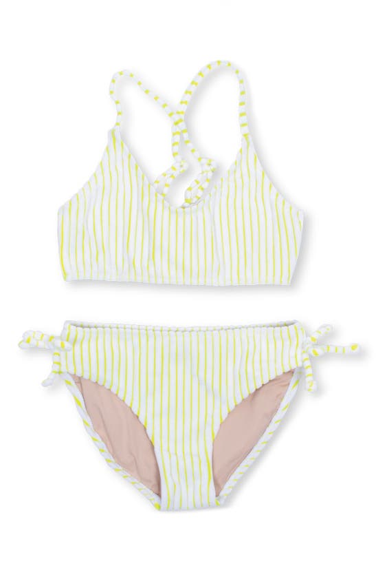 Shop Shade Critters Kids' Stripe Terry Cloth Two-piece Swimsuit In Yellow
