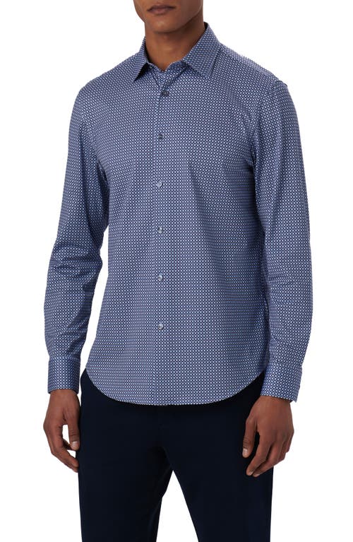 Bugatchi James OoohCotton Medallion Print Button-Up Shirt Air Blue at Nordstrom,