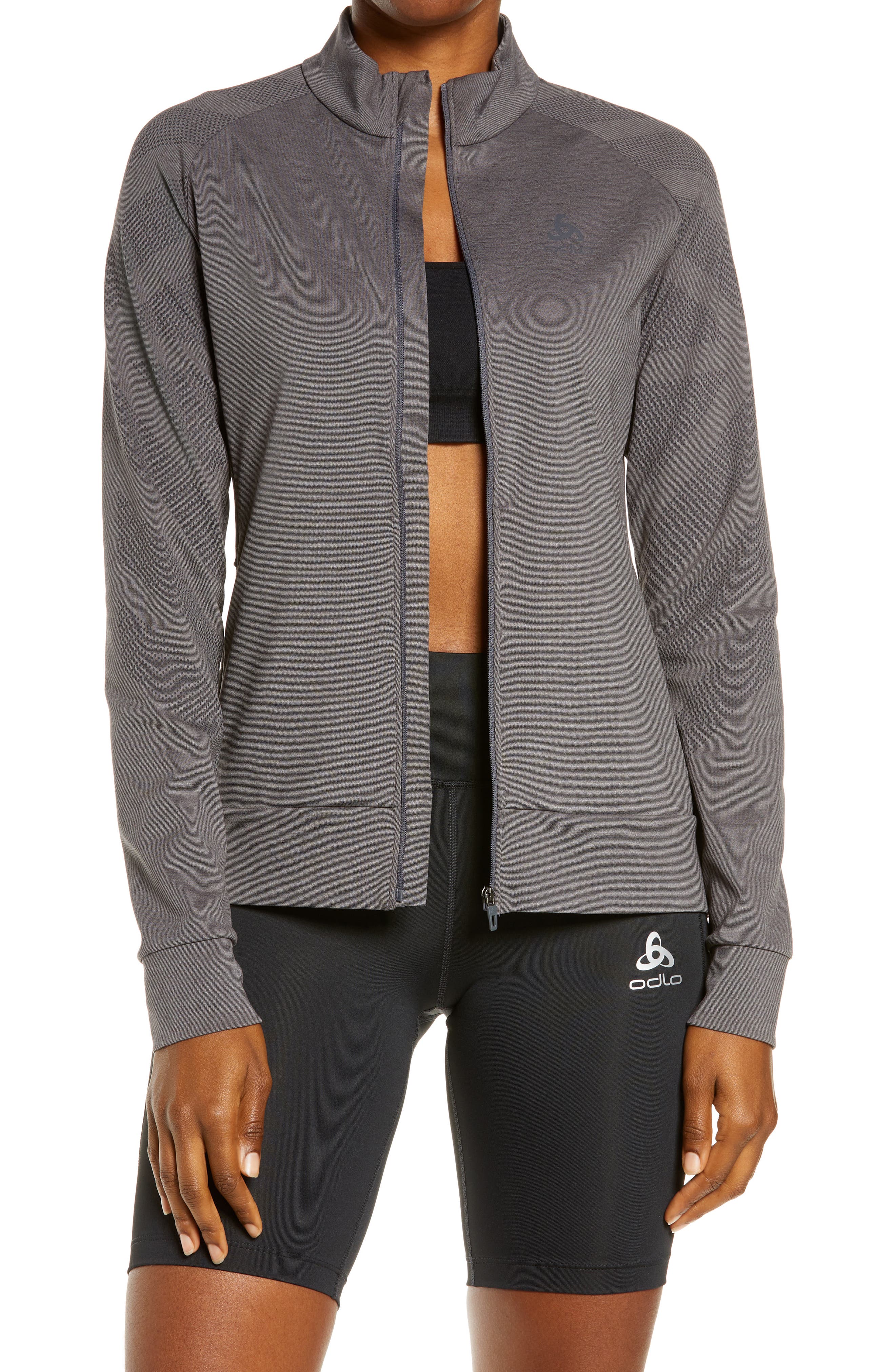 ODLO Jacket Ladies Womens Outdoor Running Active Sports Long Sleeve Jersey Zip 