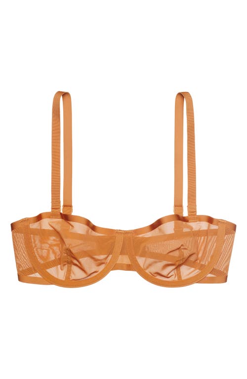 Shop Cuup The Balconette Mesh Underwire Bra In Caramel