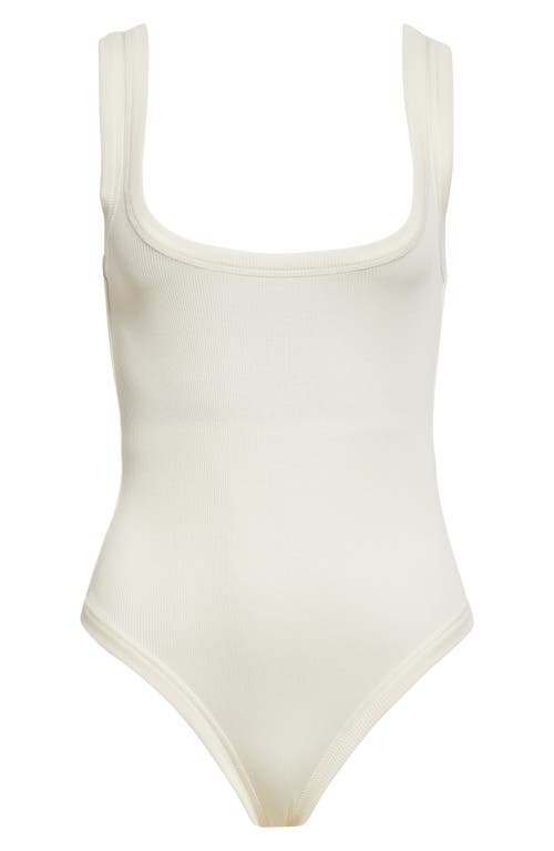 Jacquemus Le Body Gros Grain Rib Cotton Bodysuit White at Nordstrom,