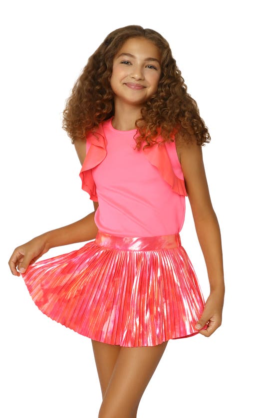 Shop Mia New York Kids' Flutter Sleeve Top In Coral