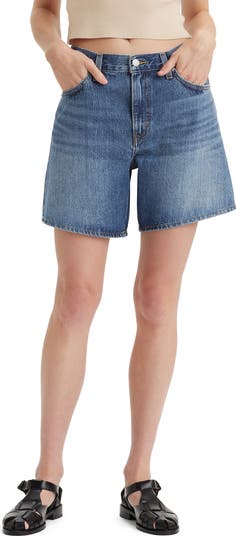 Baggy High Waist Mid Thigh Denim Shorts