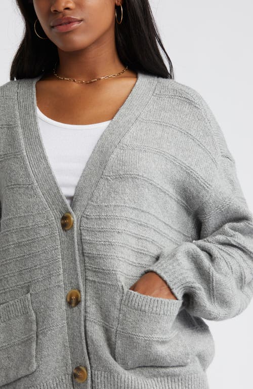 Shop Bp. Everyday V-neck Cotton Blend Cardigan In Grey Heather