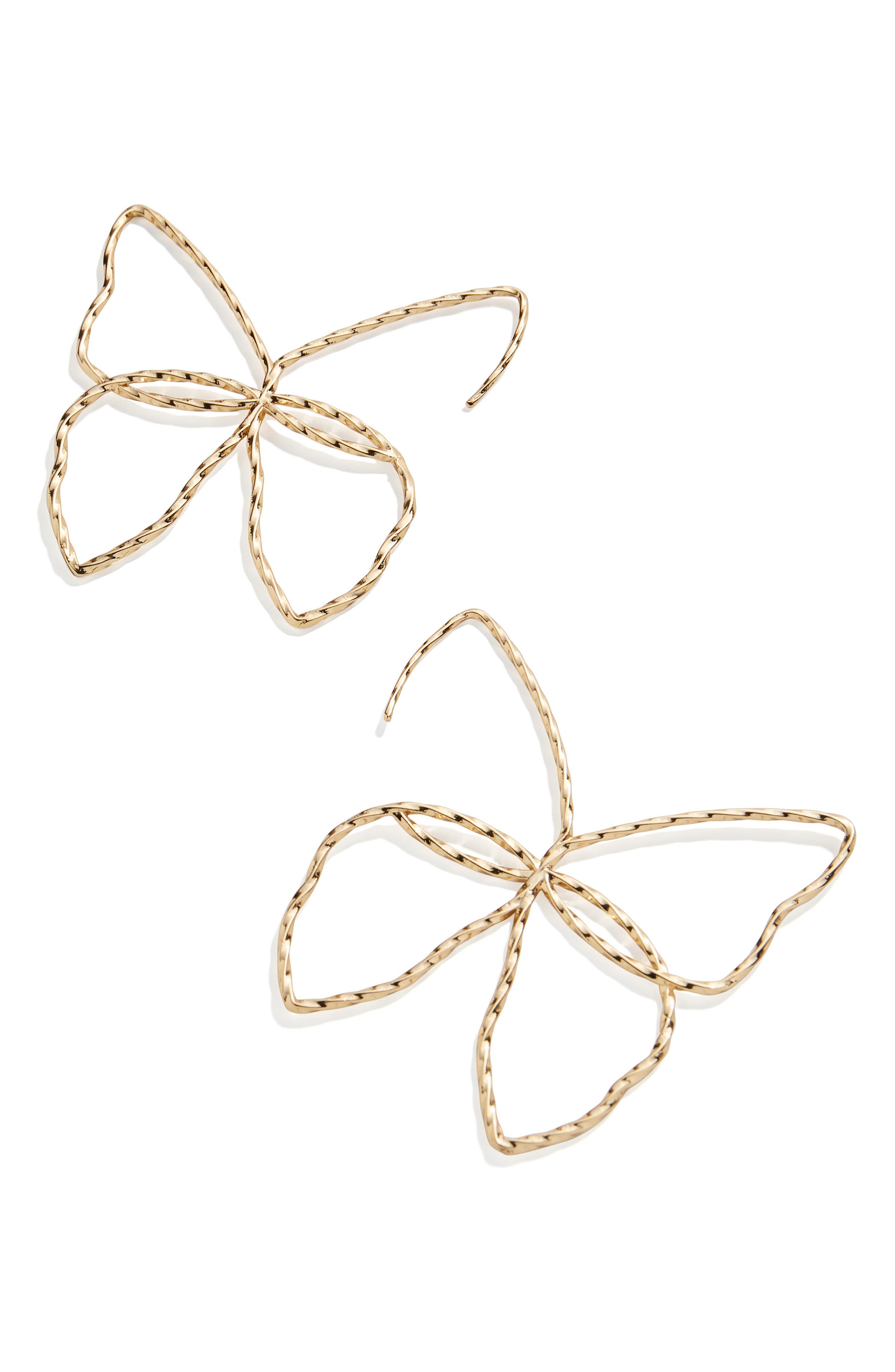 BaubleBar Butterfly Threader Earrings in Gold at Nordstrom