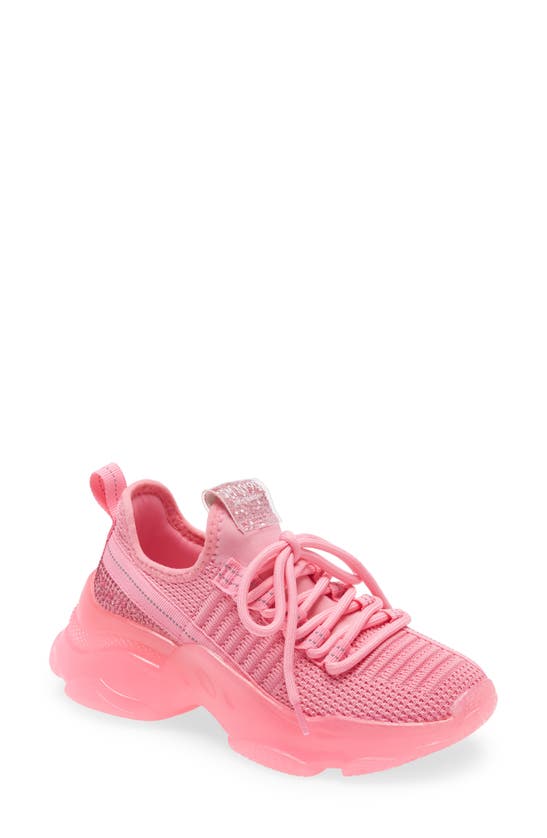 Steve Madden Kids' Maxima Embellished Sneaker In Neon Pink | ModeSens