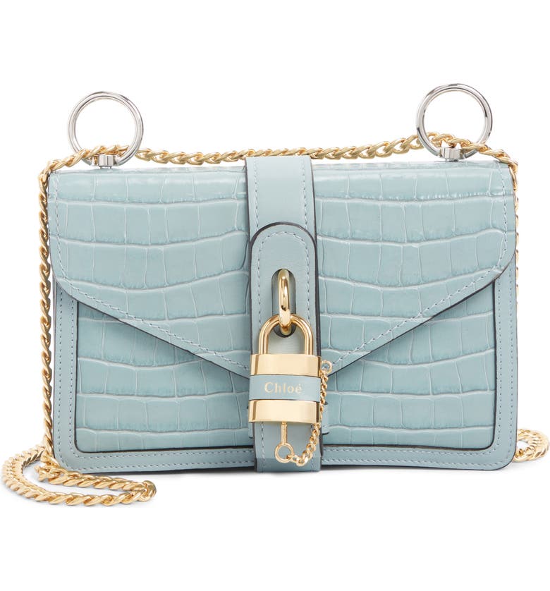 Chloé Aby Small Croc Embossed Shoulder Bag | Nordstrom