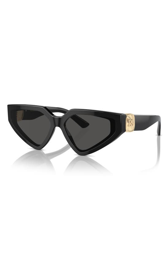 Shop Dolce & Gabbana Dolce&gabbana 59mm Butterfly Sunglasses In Dark Grey