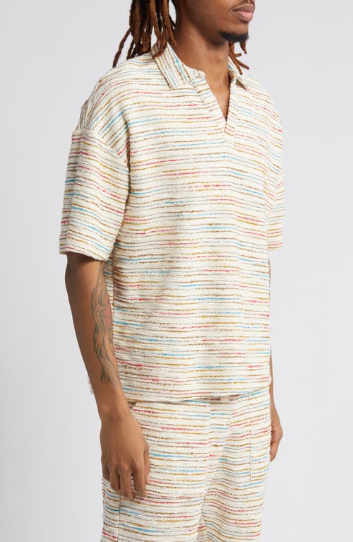 Shop Krost Sunset Stripe Johnny Collar Polo In Multi