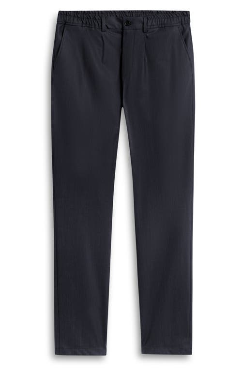 Shop Bugatchi Pleated Wool Blend Travel Pants In Black