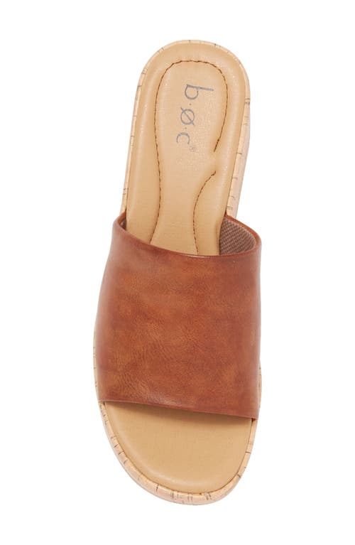 Shop B O C Savia Platform Wedge Sandal In Dark Tan