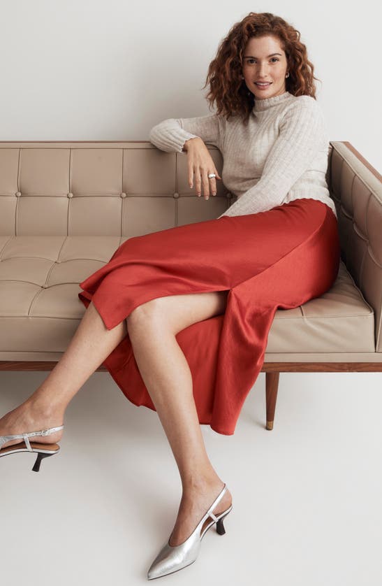 Madewell Layton Midi Slip Skirt In Wild Poppy