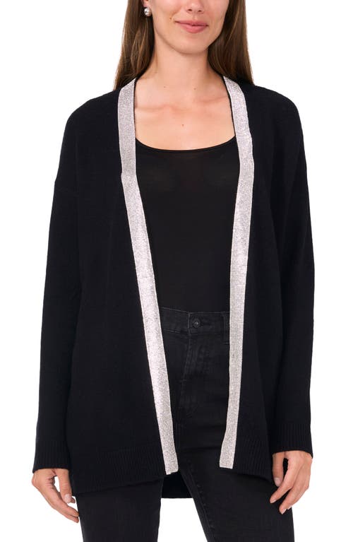 Shop Vince Camuto Embellished Open Front Cardigan In Rich Black