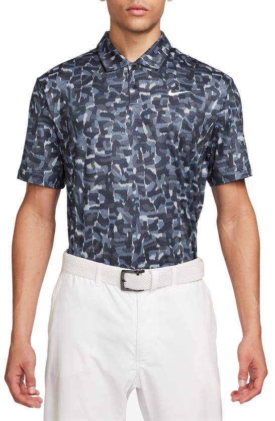 Shop Nike Dri-fit Tour Camo Golf Polo In Ashen Slate/ White