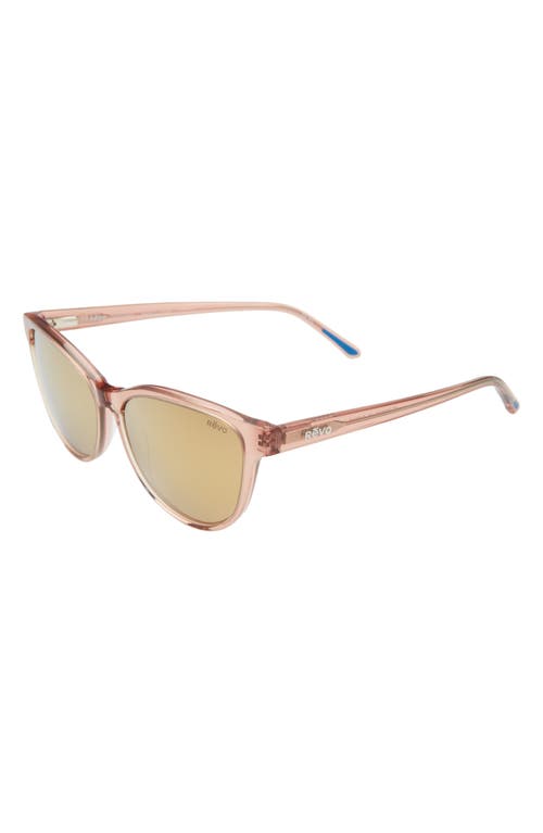 Revo Daphne 56mm Oval Polarized Sunglasses In Crystal Mauve/gold