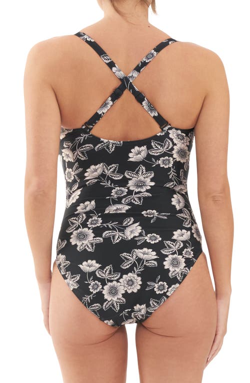 Shop Ripe Maternity Trina Floral One-piece Maternity Swimsuit In Black/natural