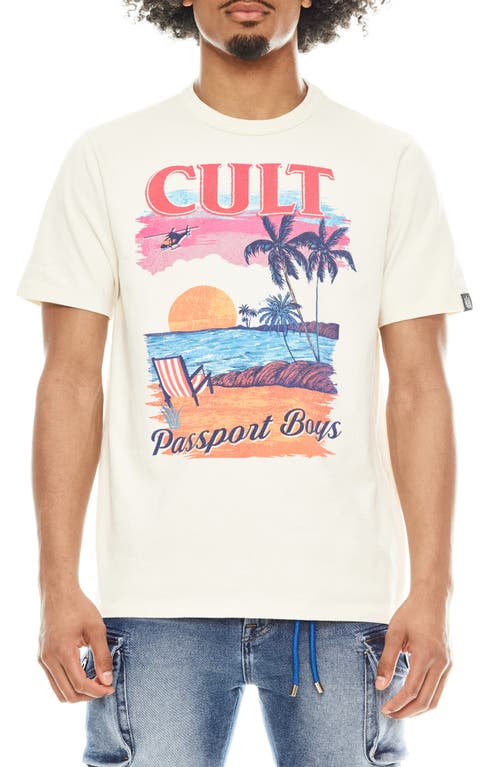 Shop Cult Of Individuality Passport Graphic T-shirt In Winter Cream