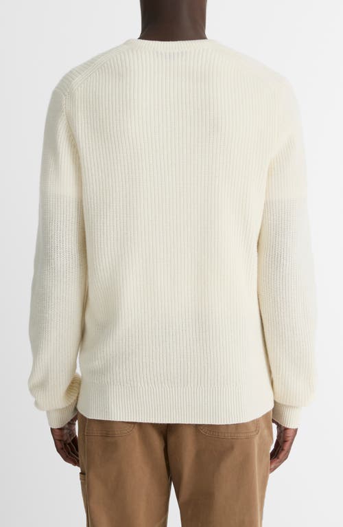 Vince Mesh Regular Fit Merino Wool Sweater In Bone