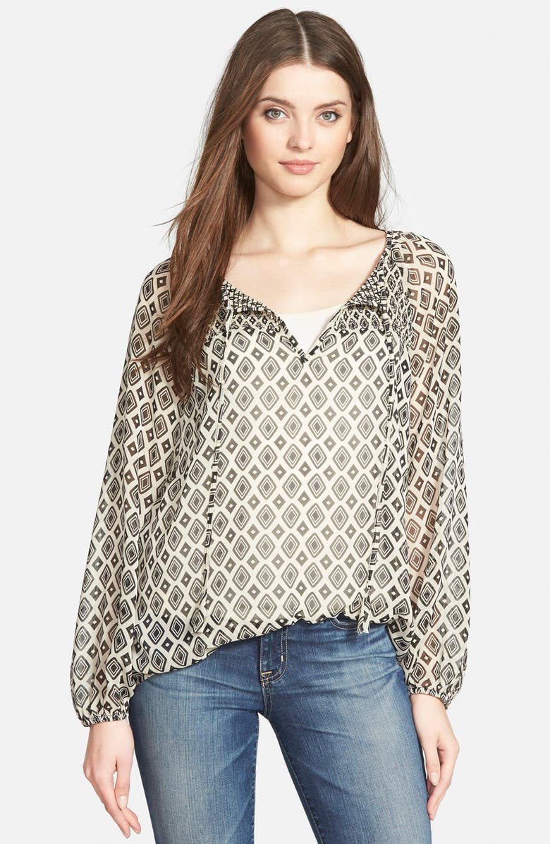 Gibson Smocked Peasant Blouse | Nordstrom