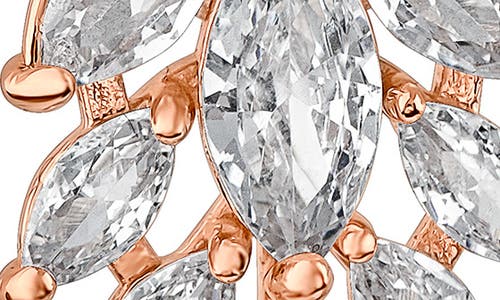 Cz By Kenneth Jay Lane Marquise Cz Leaf Shape Drop Earrings In Clear/rose Gold