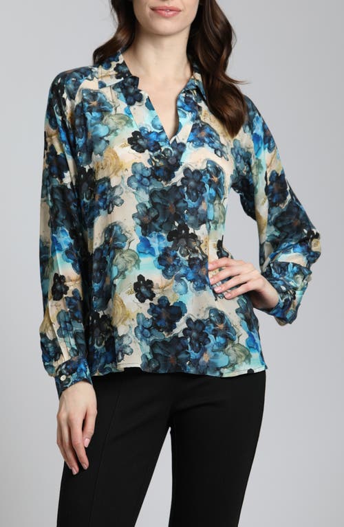 Shop Apny Flowy Top In Blue Multi